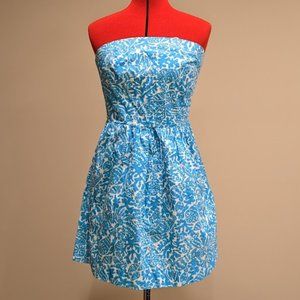 Lilly Pulitzer Strapless Chandie Dress in Blue Seashell Women's Size Medium